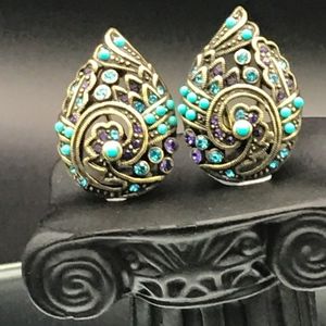 Heidi Daus Tiered Tapestry Paisley Earrings -